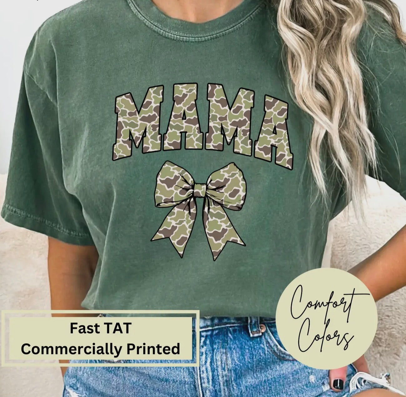 Mama Camo Bow T-Shirt