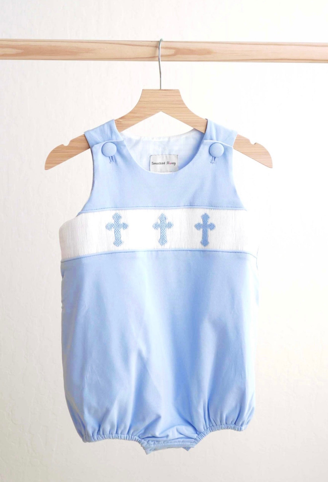 Cross Hand Smocked Bubble