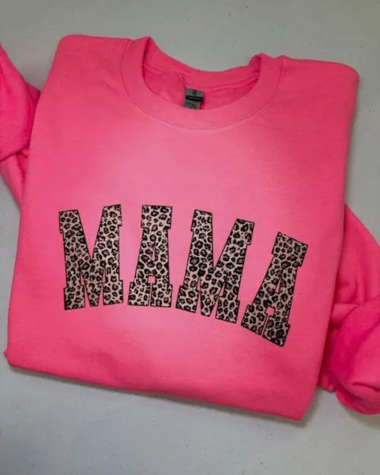 Mama Leopard Print Sweatshirt