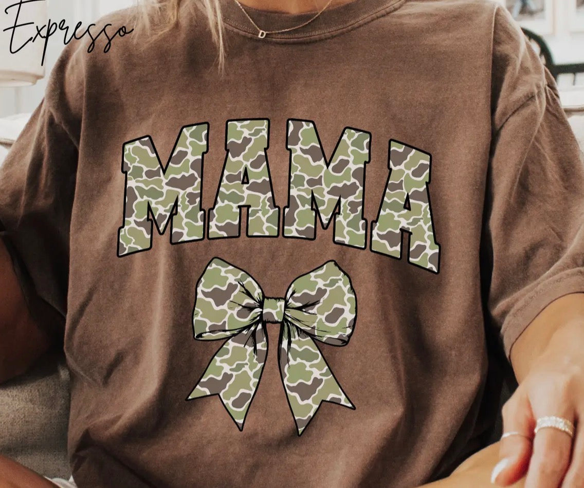 Mama Camo Bow T-Shirt