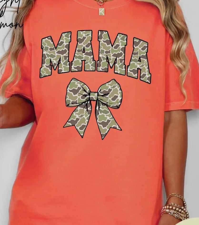 Mama Camo Bow T-Shirt