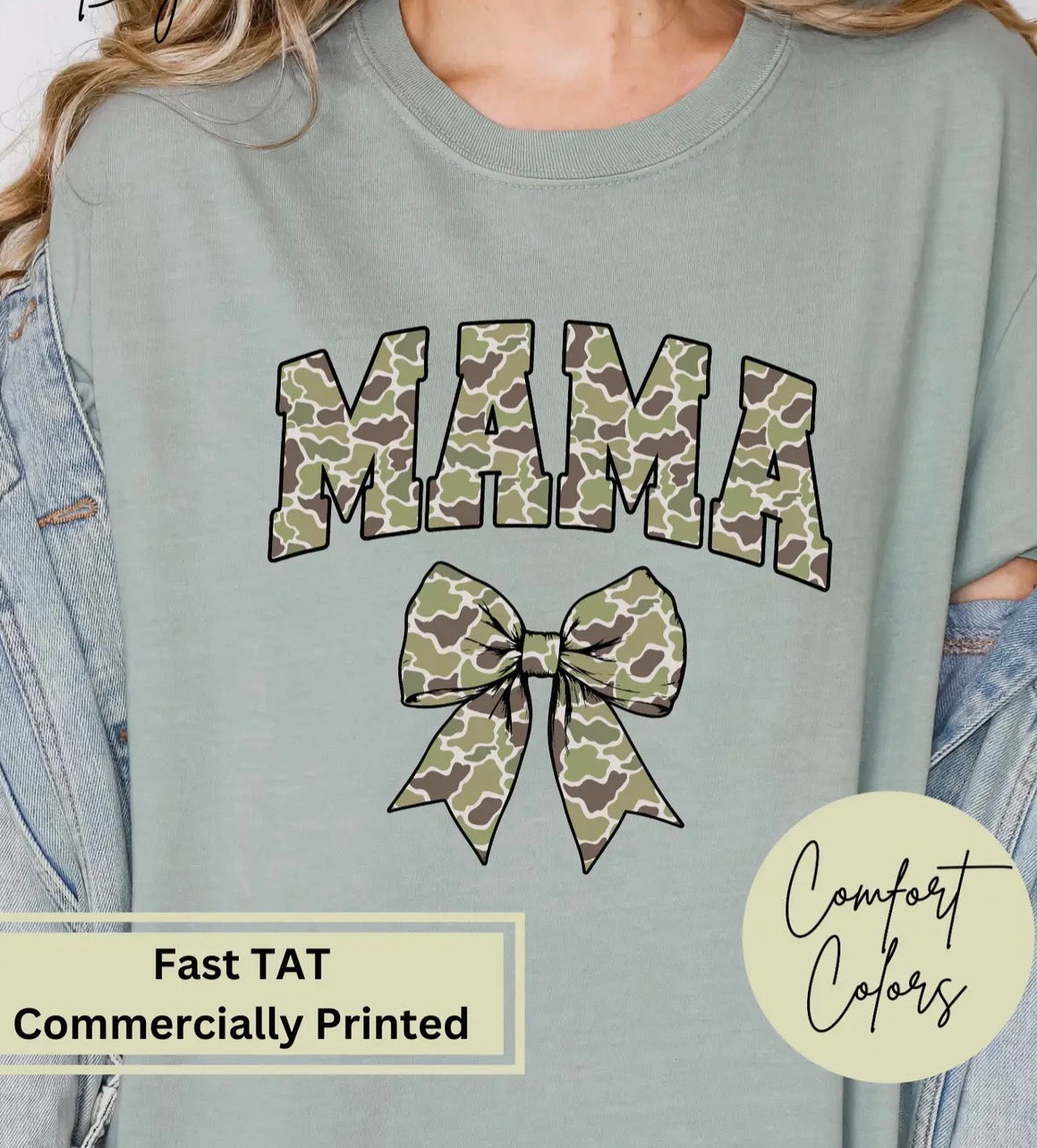 Mama Camo Bow T-Shirt