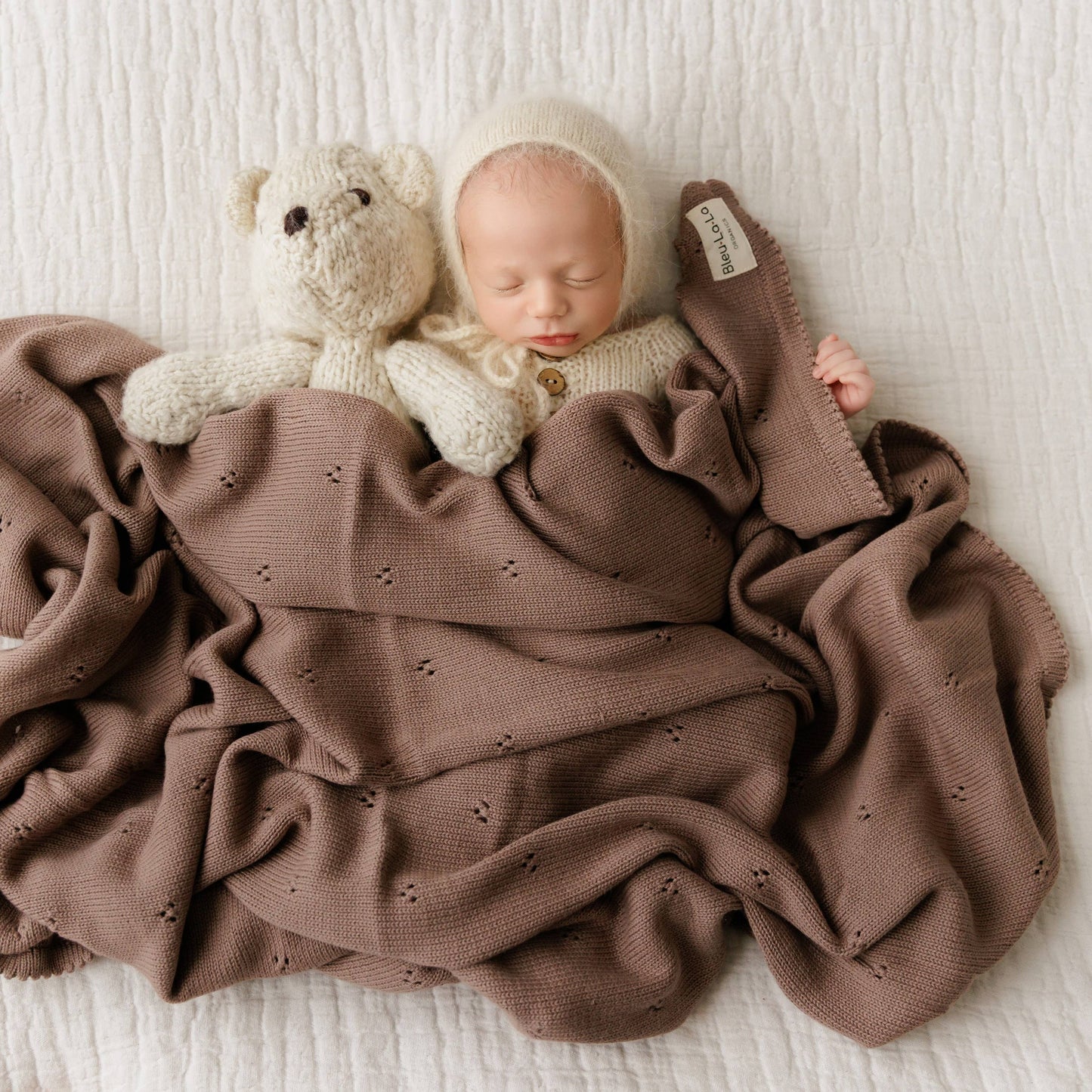 100% Organic Cotton Pointelle Baby Blanket
