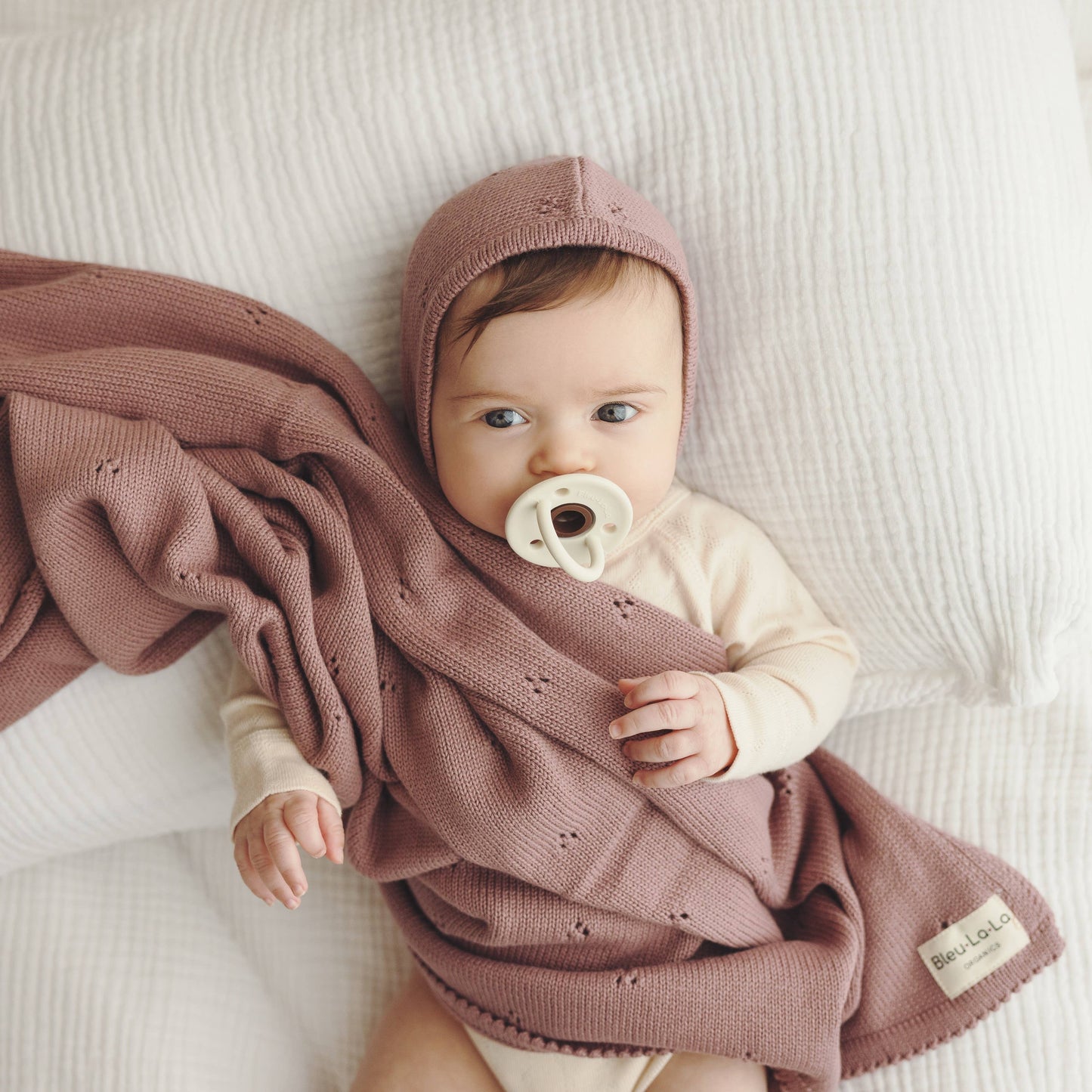 100% Organic Cotton Pointelle Baby Blanket
