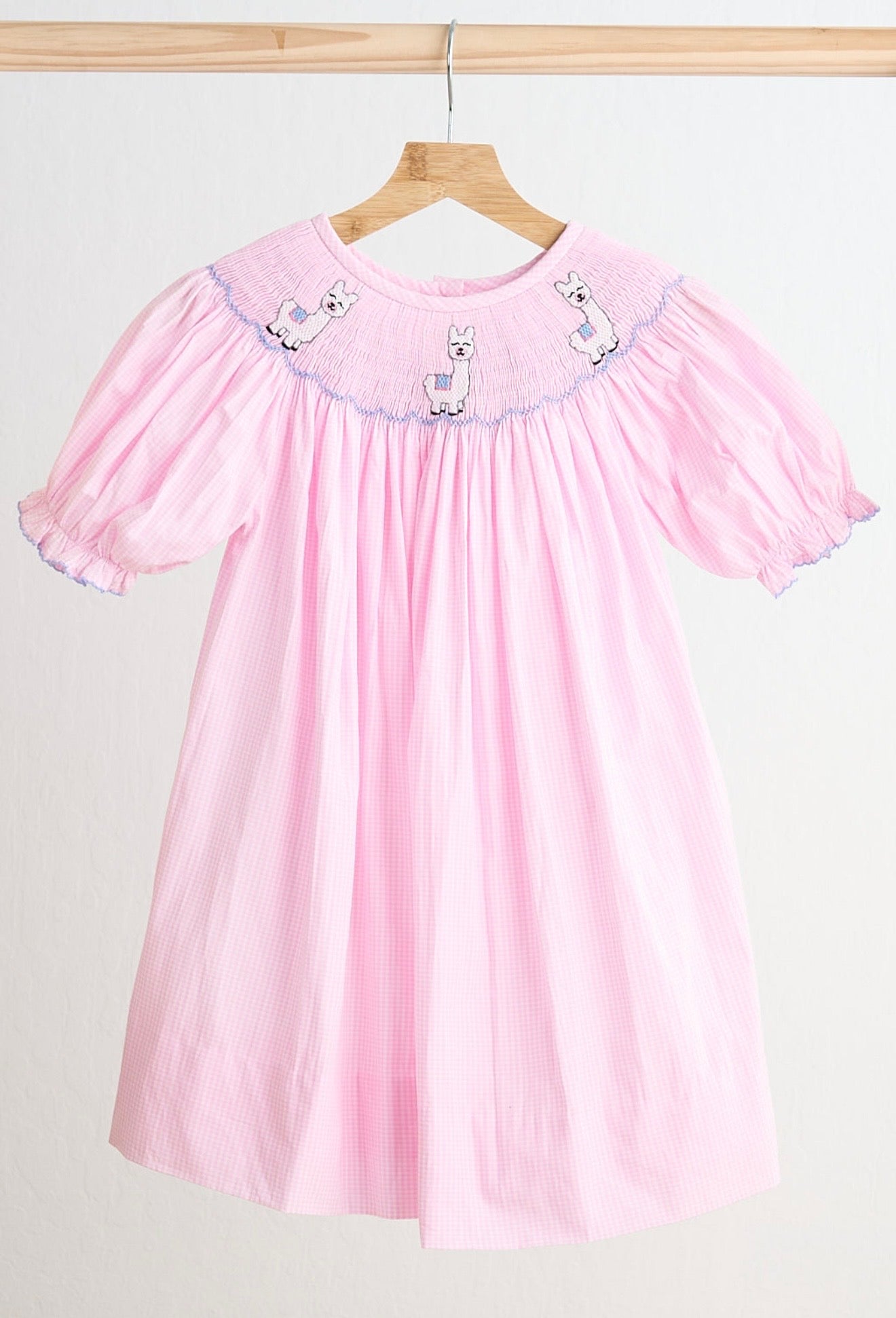 Pink Alpaca Hand Smocked Dress