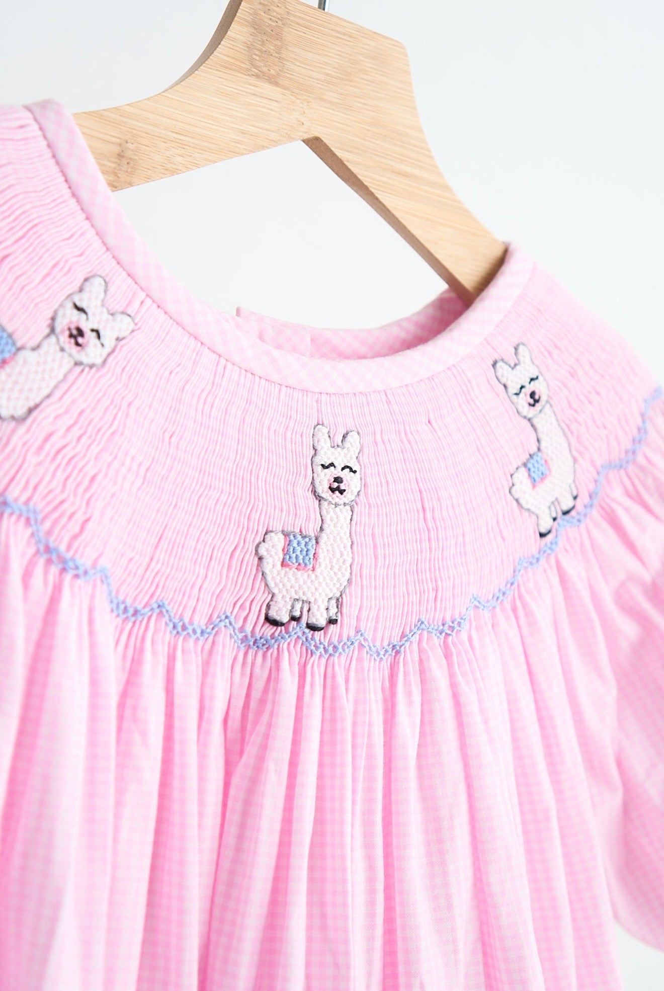 Pink Alpaca Hand Smocked Dress