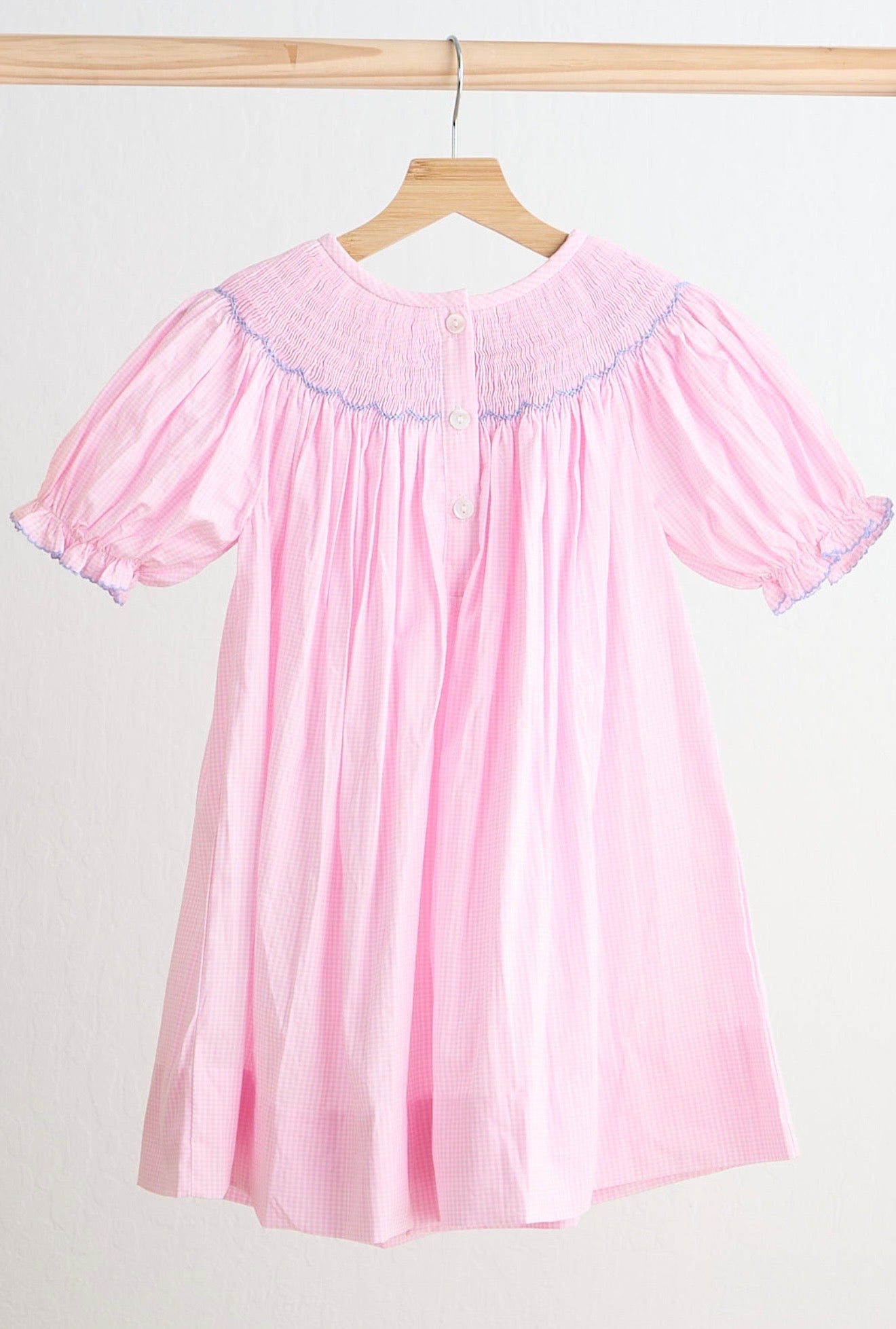Pink Alpaca Hand Smocked Dress
