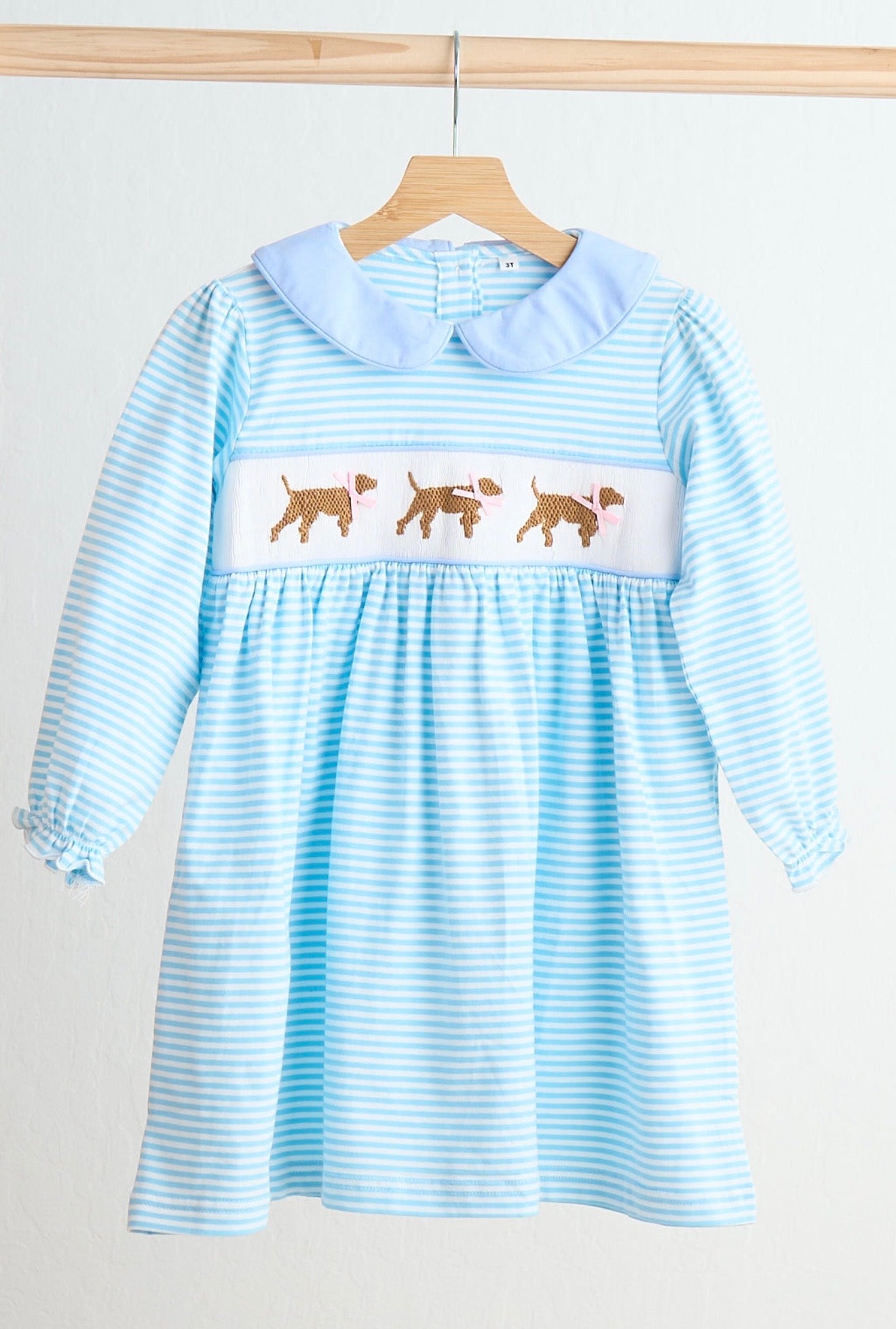 Puppy Hand Smocked Dress