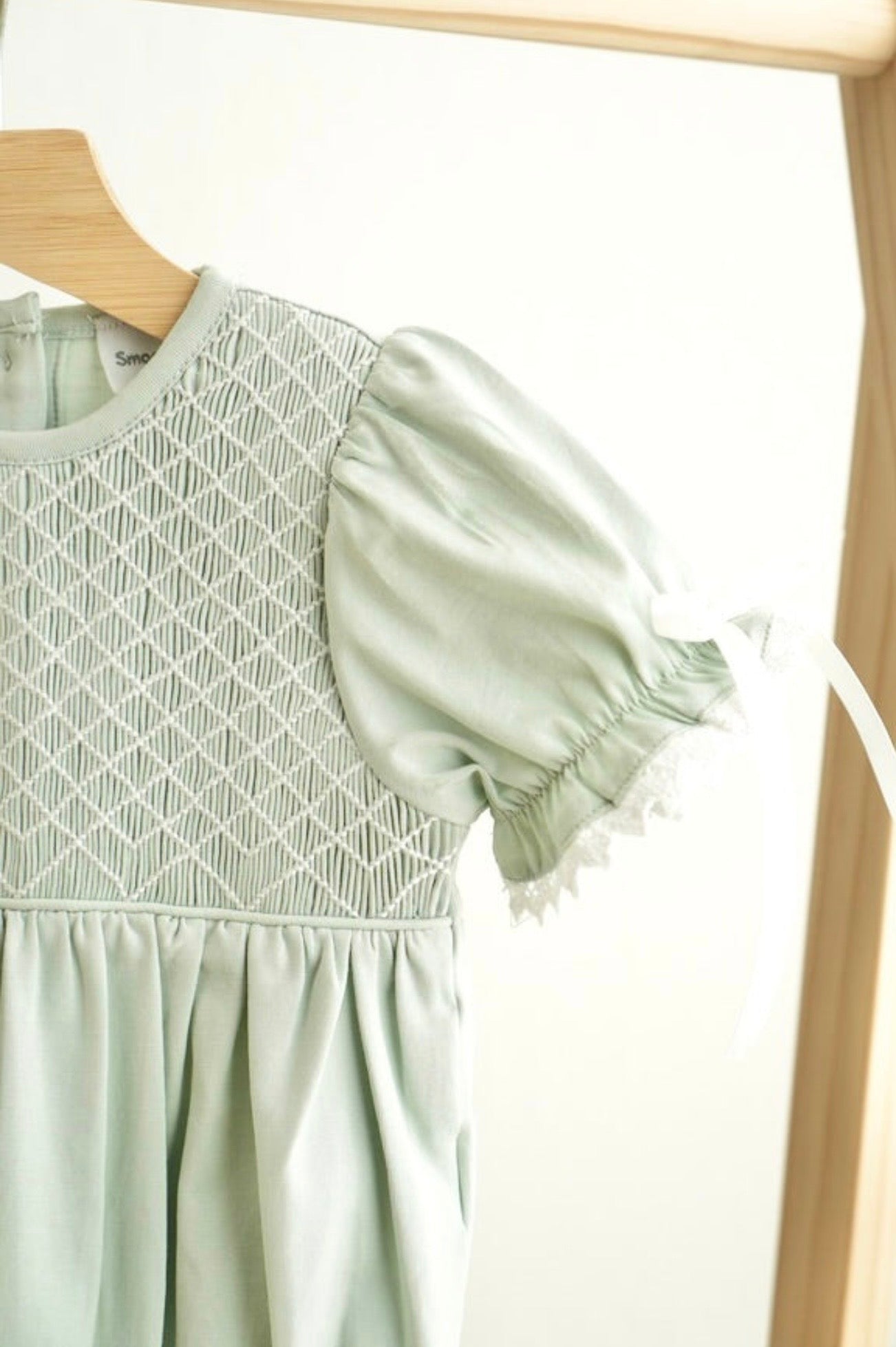 Sage Hand Smocked Bubble