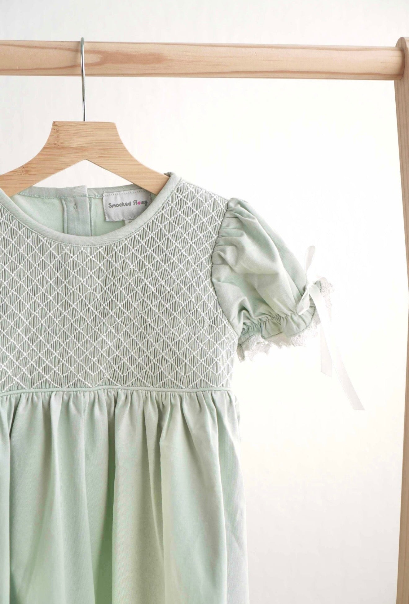 Sage Hand Smocked Dress