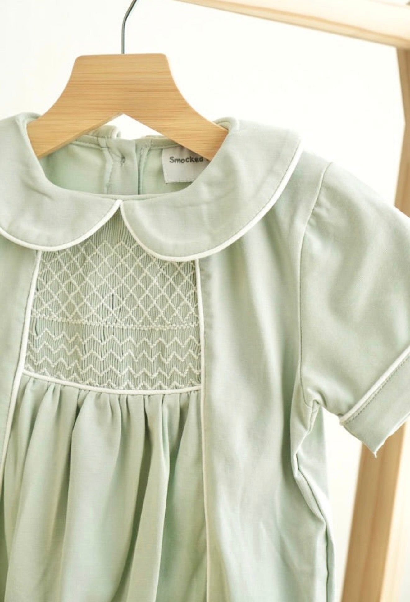 Sage Hand Smocked Bubble