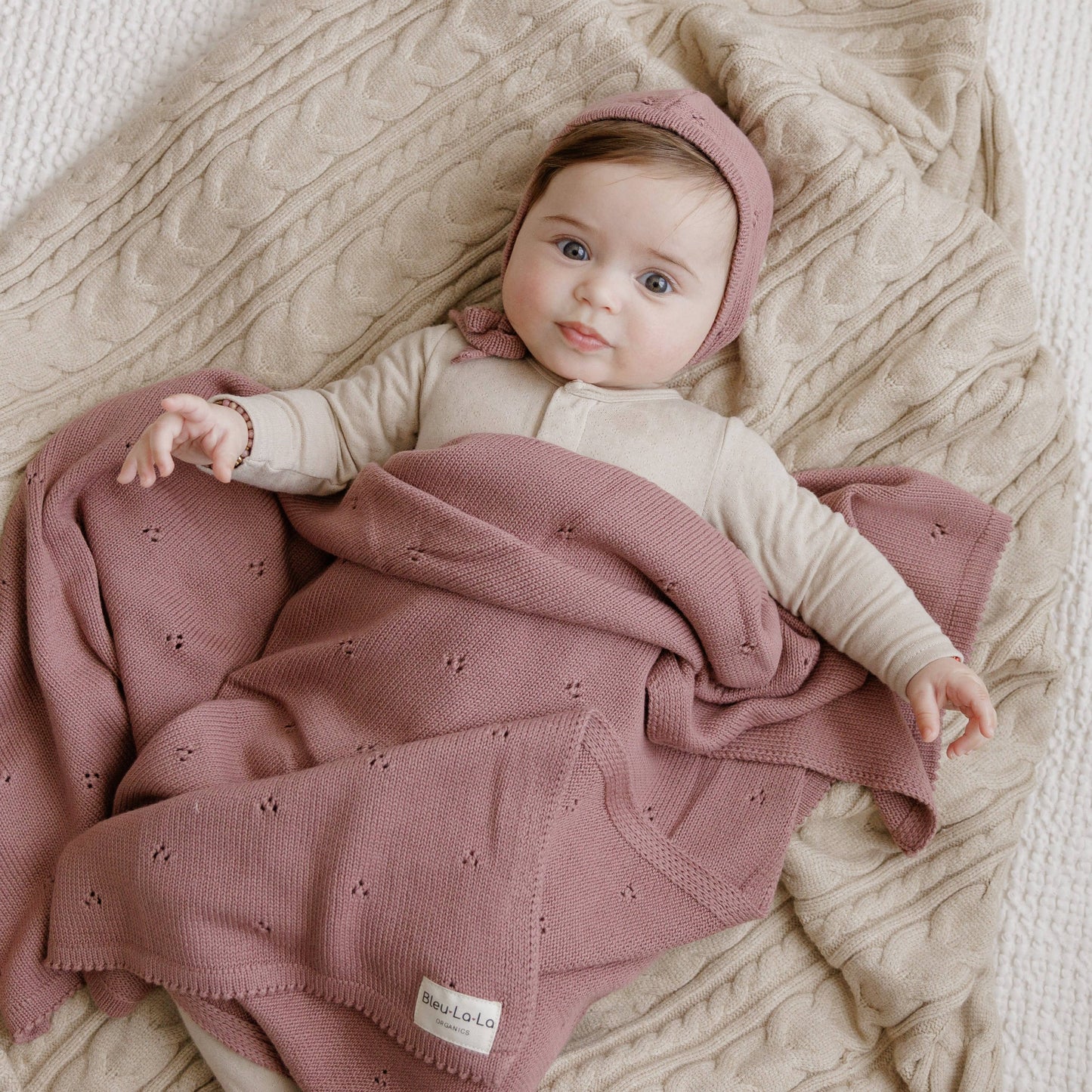 100% Organic Cotton Pointelle Baby Blanket